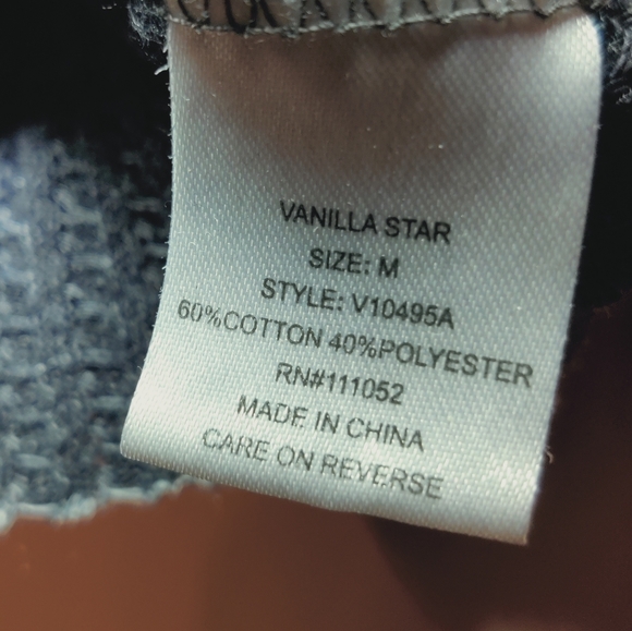 Vanilla Star Waffle Knit Tie Knot Front Top Medium - Picture 7 of 11